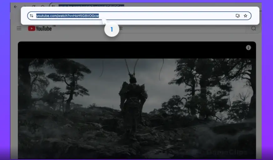 Copy video URL