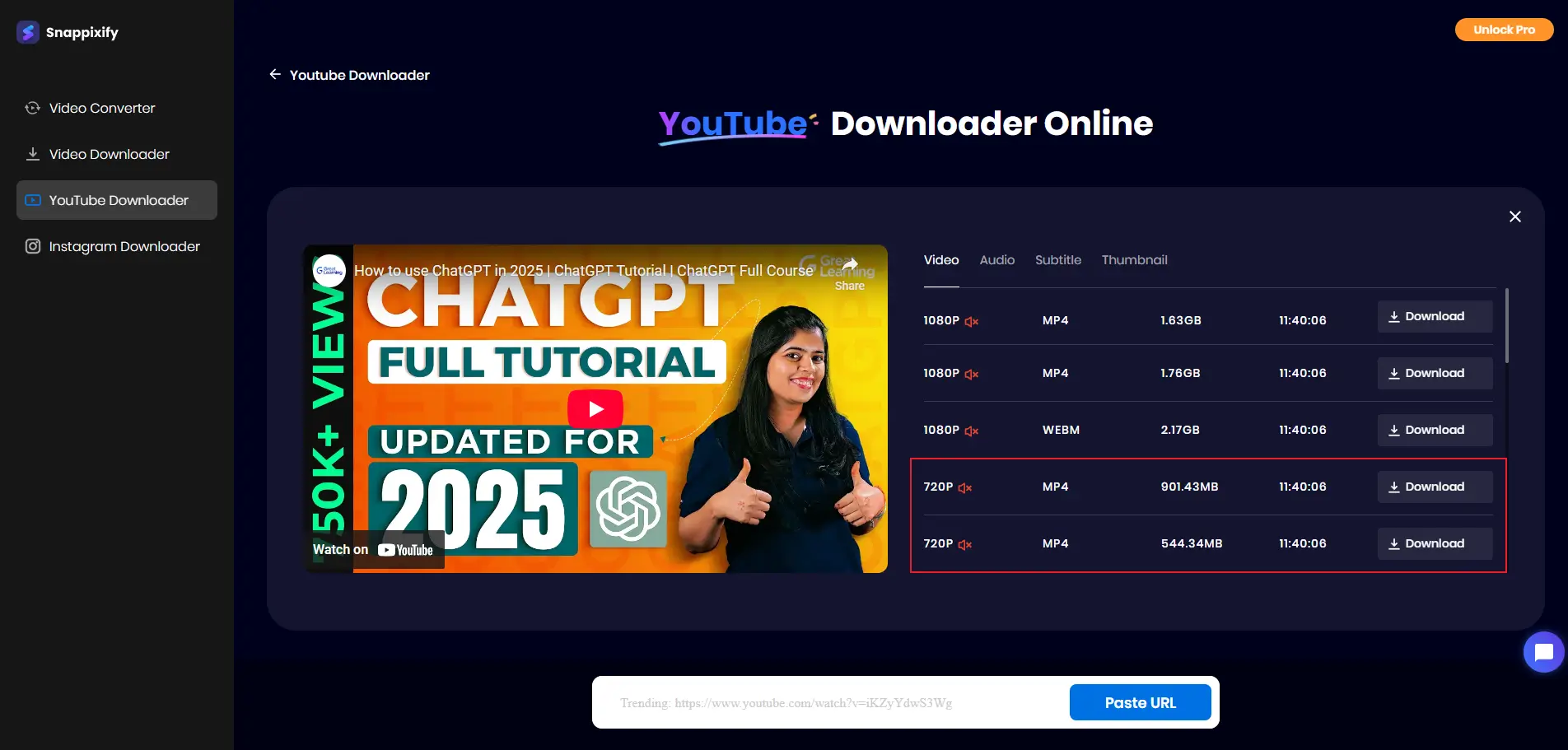 Download Videos in 720P